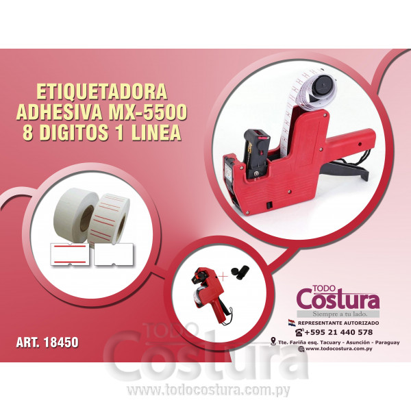 ETIQUETADORA ADHESIVA MX-5500 (8 DIGITOS - 1 LINEA)